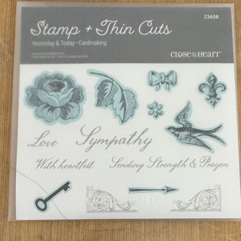 Floral & Sentiment Clear Stamp Set with Bird and Bow